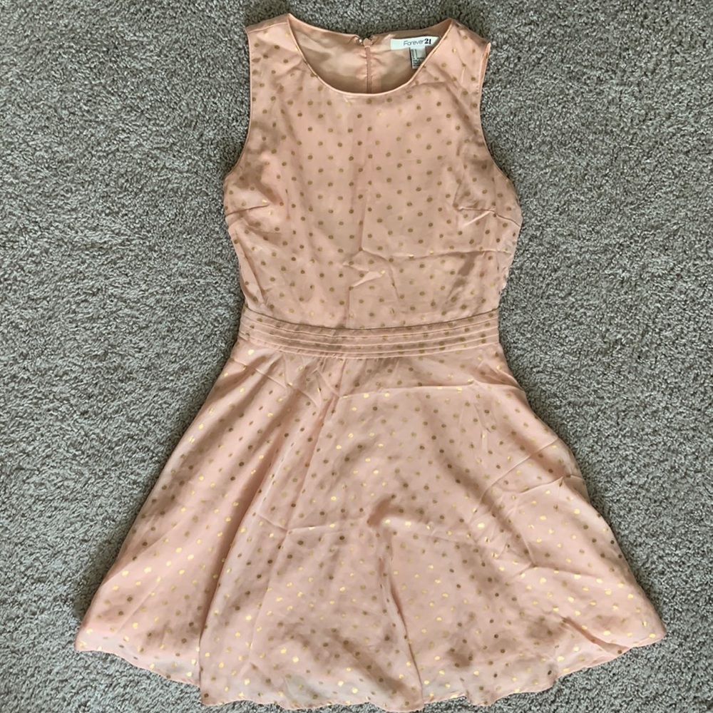 Light Blush with Gold Polka Dot Dress
